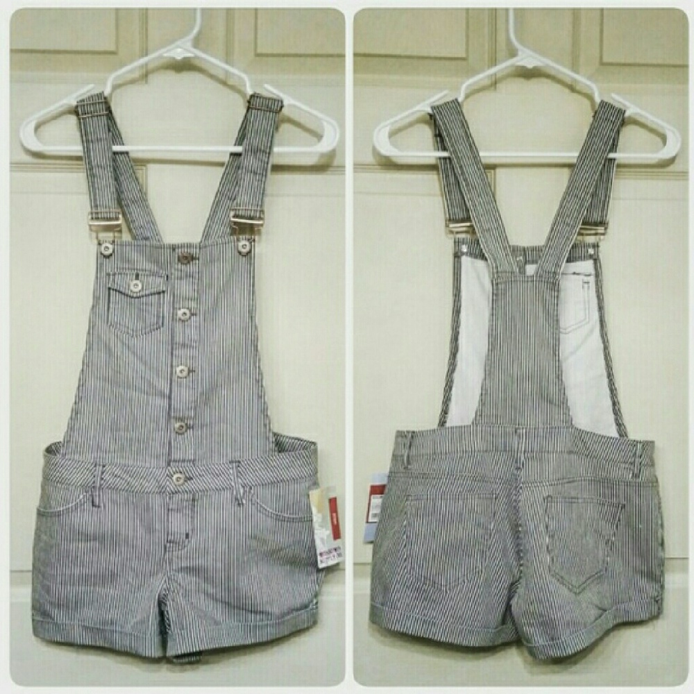 Gray and White Overalls