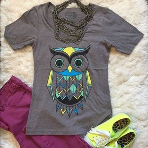 Vibrant owl print top