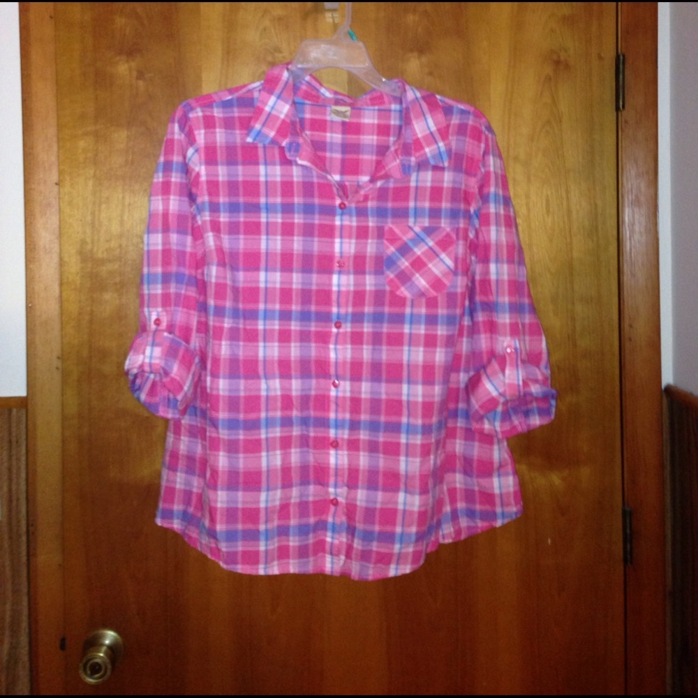 Pink plaid 3x shirt