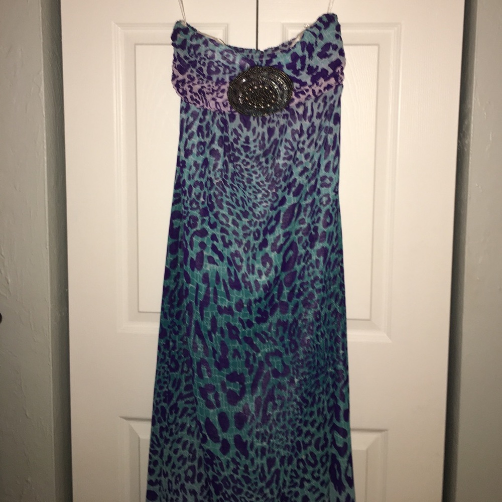 Beautiful Bebe strapless dress.