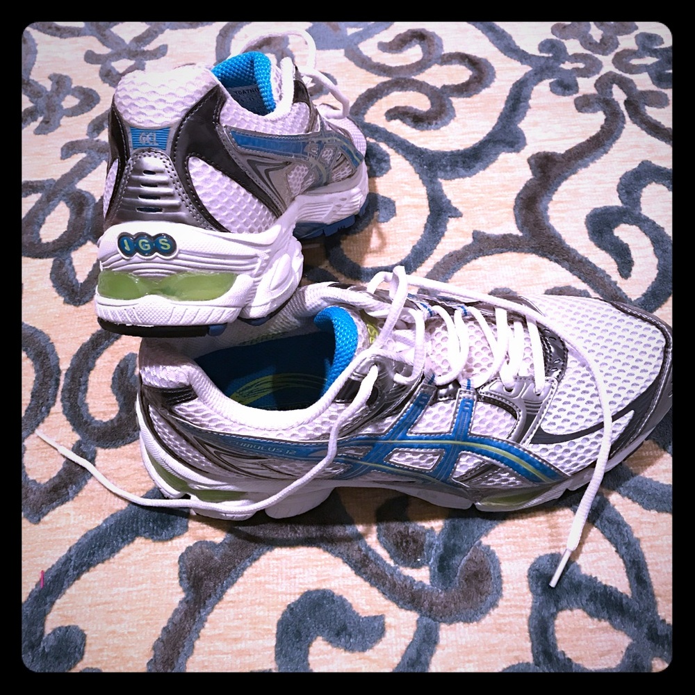 Asics Gel-Cumulus 12 Running Shoes - Wht/Blue Sz11
