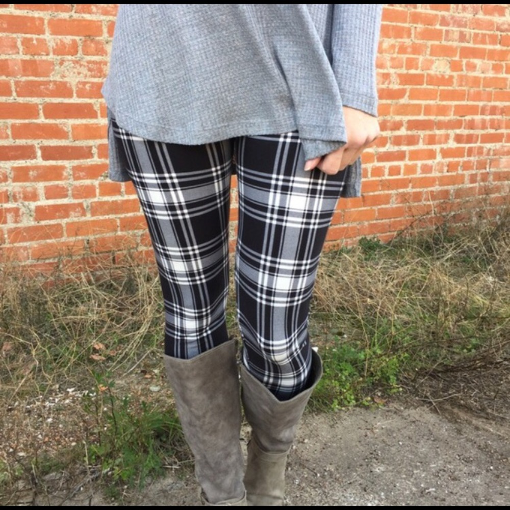 Infinity raine plaid leggings os plus