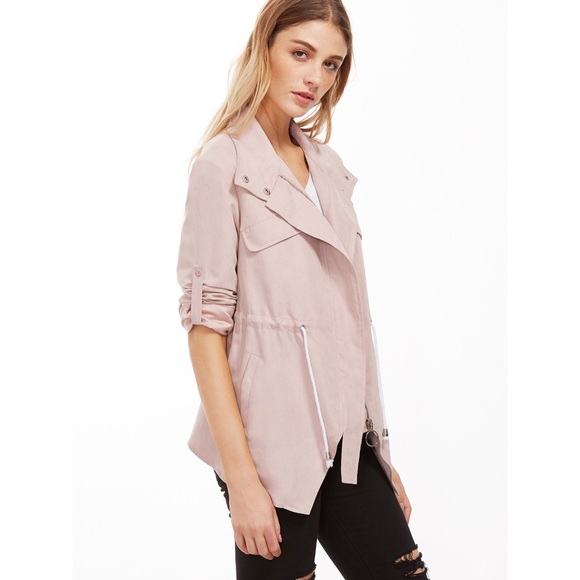 Hidden Zip Drawstring Jacket - Picture 3 of 5