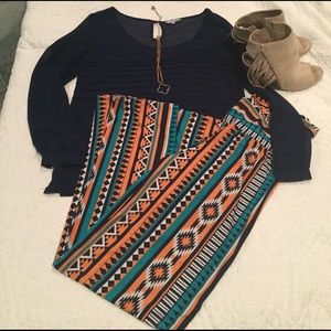 Beautiful spring outfit with pants and top