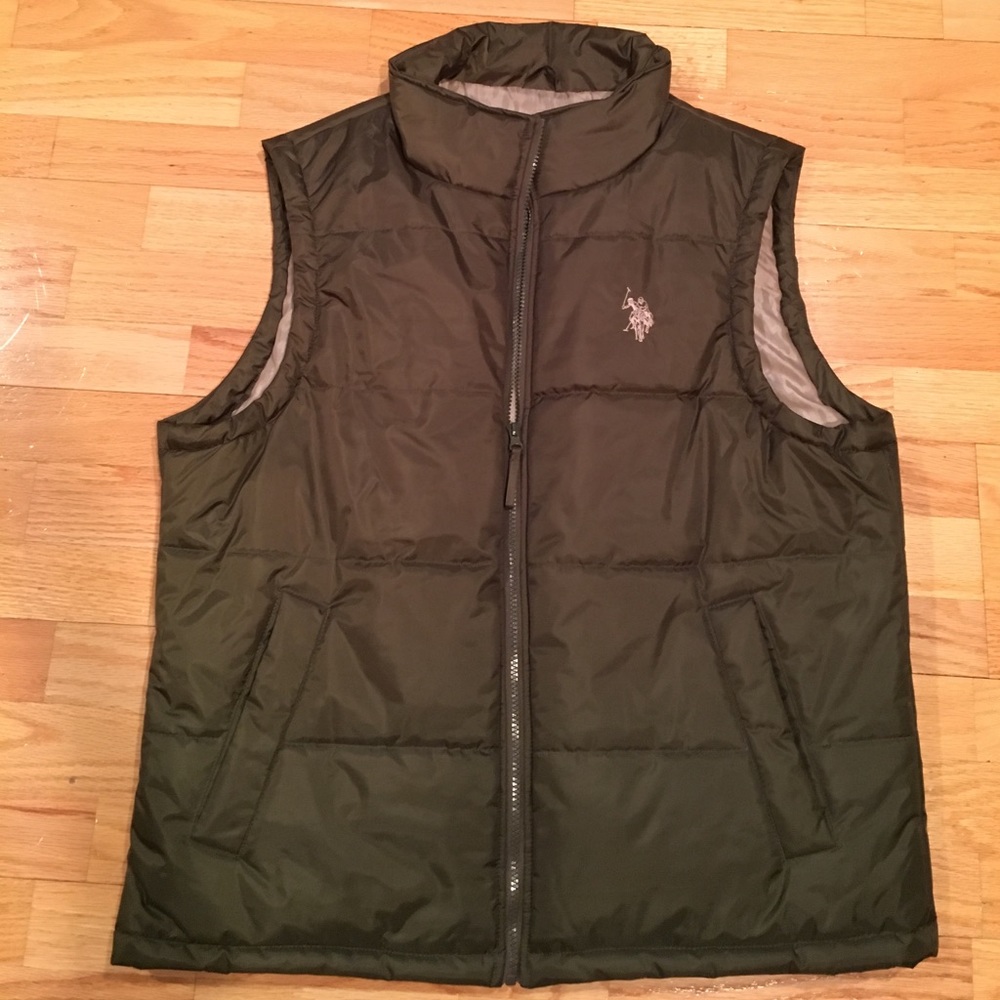 Vest tan on the inside green on the outside