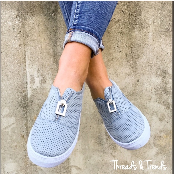 LAST ONE SALE! 🌸Serenity Blue Slip On Sneakers - Picture 7 of 8
