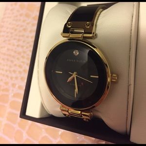 Anne Klein Black Gold Tone Watch