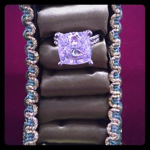 Cubic zirconia sterling silver ring