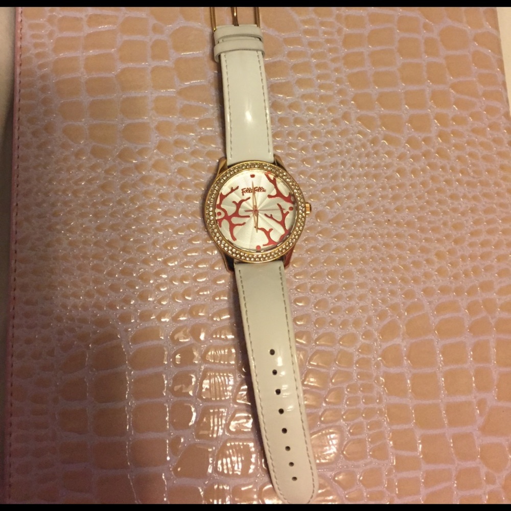 Folli Follie White Patent Leather Wrap Watch