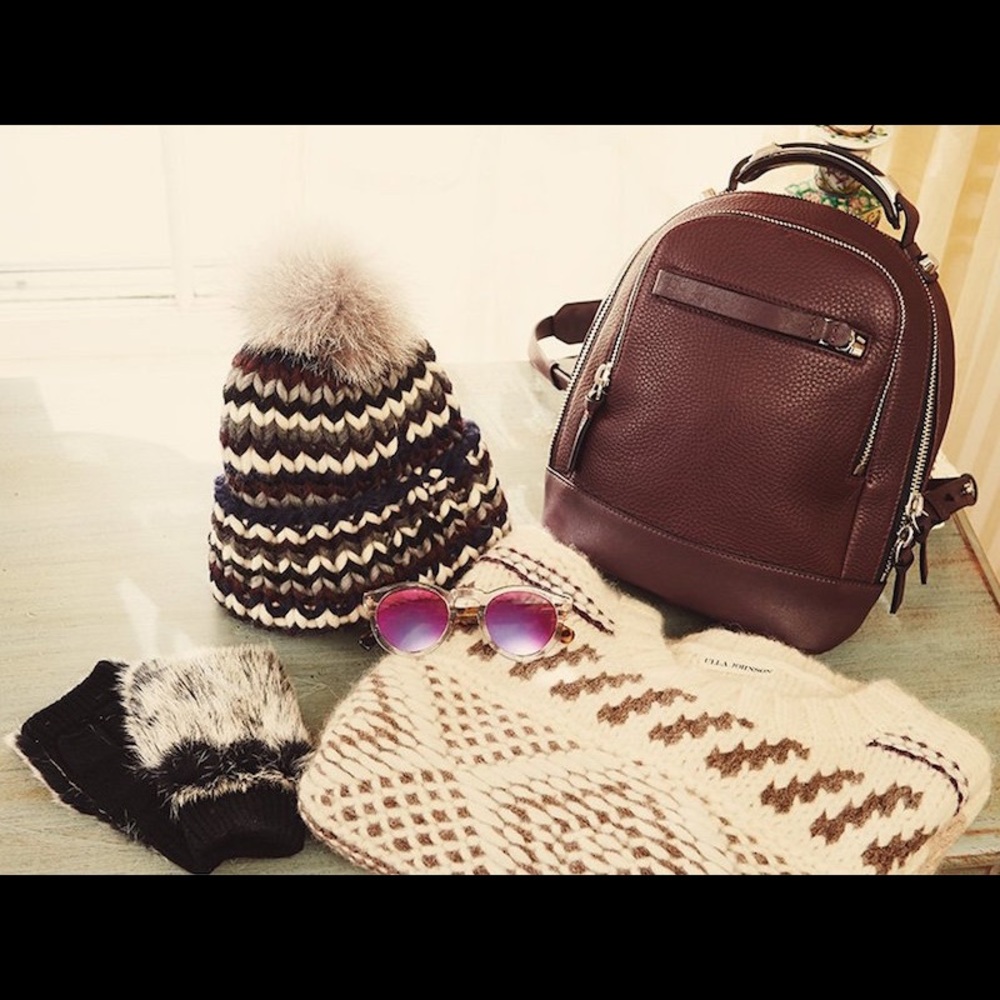 Mackage Leather Croydon Backpack Bag Purse Burgund