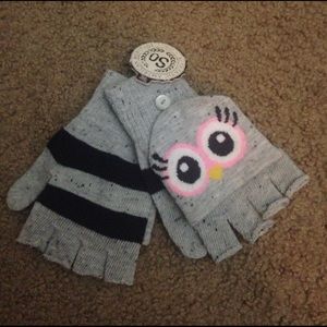 SO Fingerless Gloves/Convertible Mittens--Owl