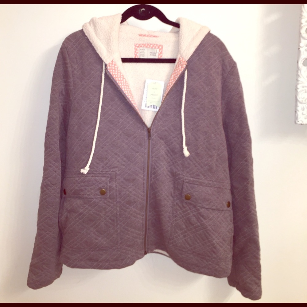 Anthropologie Quilted Saturday Sunday Zip Fleece