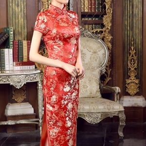 Beautiful Red Authentic Chinese Qipao Dress 👗