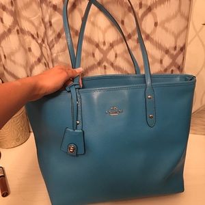 Blue coach shoulder bag