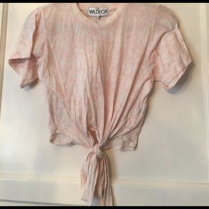 Printed lace crop top