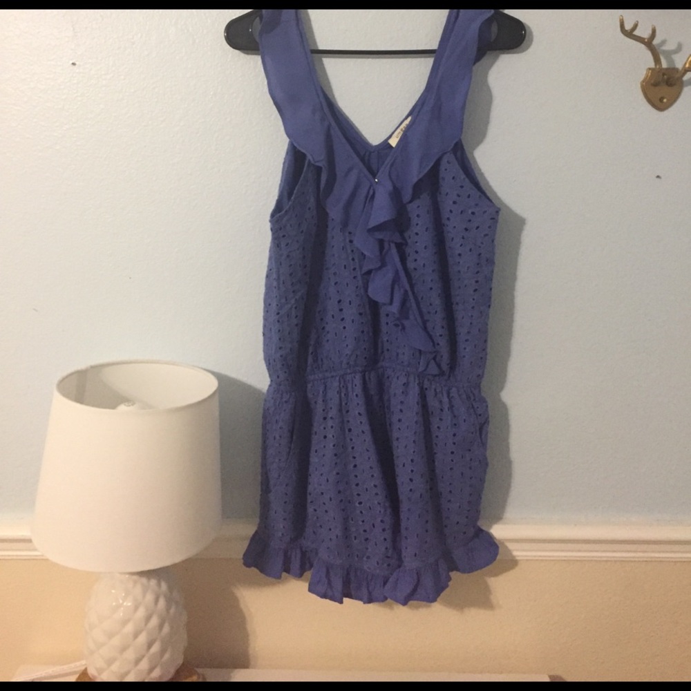 Blue Eyelet Romper