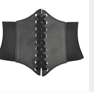 Black corset belt