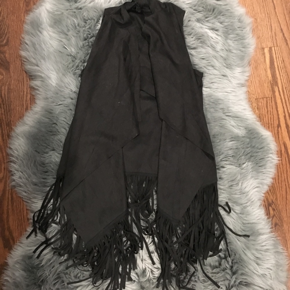 Faux Suede fringe vest