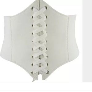White corset belt
