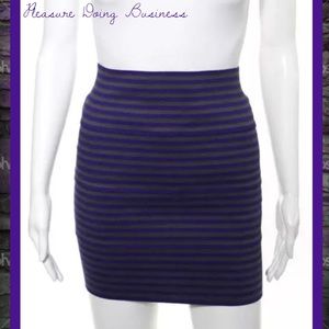 PLEASURE DOING BUSINESS Purple/Gray Banded Skirt