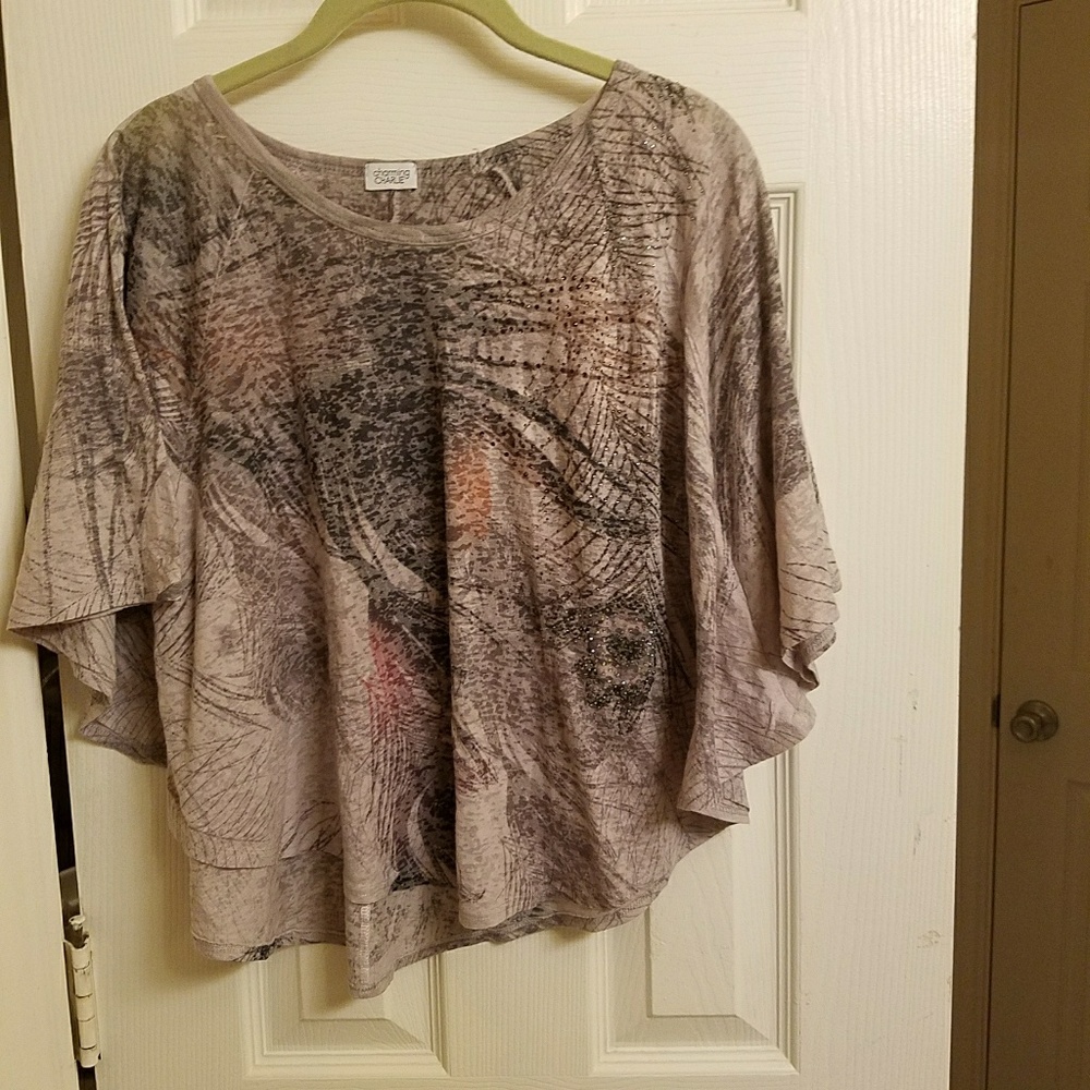 Multi-colored Gray sparkly blouse