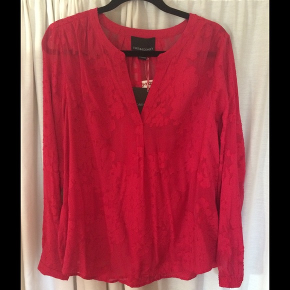 Cynthia Rowley Tops - Red Blouse