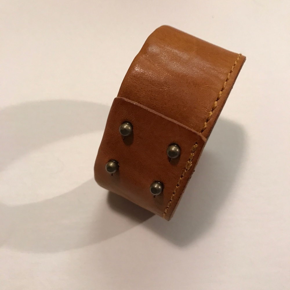 Genuine Leather Cuff with Antique Bronze Hardware
