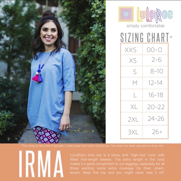 Lularoe Irma tunic- can wear as shirt or dress! - Picture 5 of 5