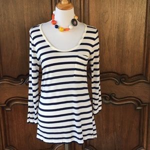 Cabi Blue White Striped  Size Large