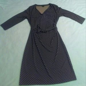 Talbots black & tan wrap dress