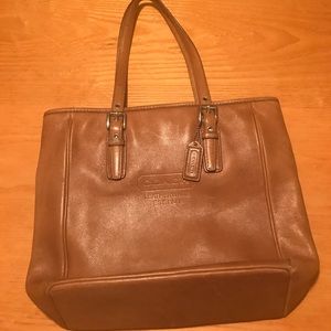 Leather coach handbag