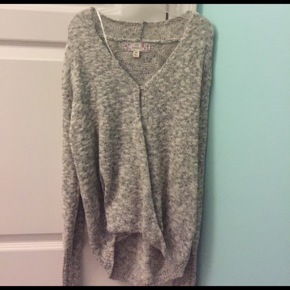 Grey Sweater w/ open cut in front