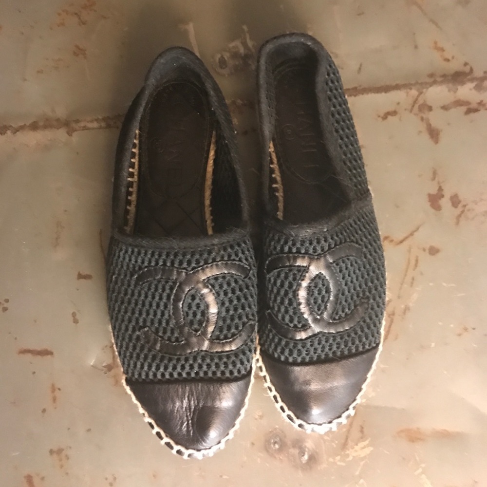 Chanel Black crochet espadrilles size 36