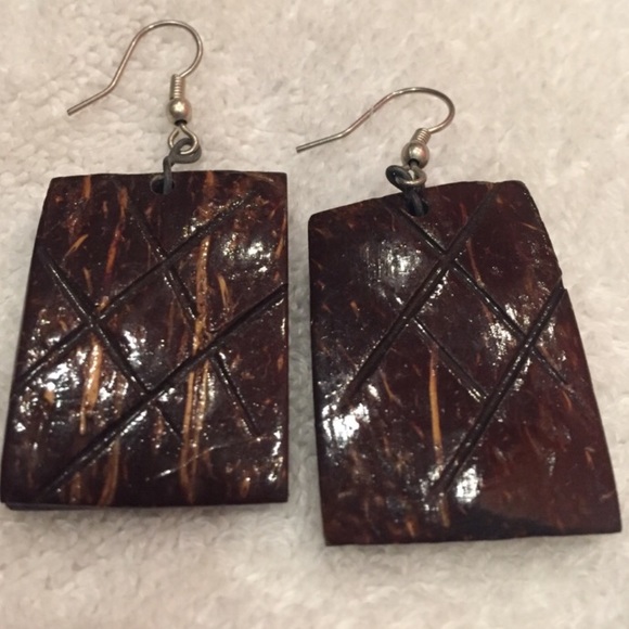 handmade coconut shell earrings