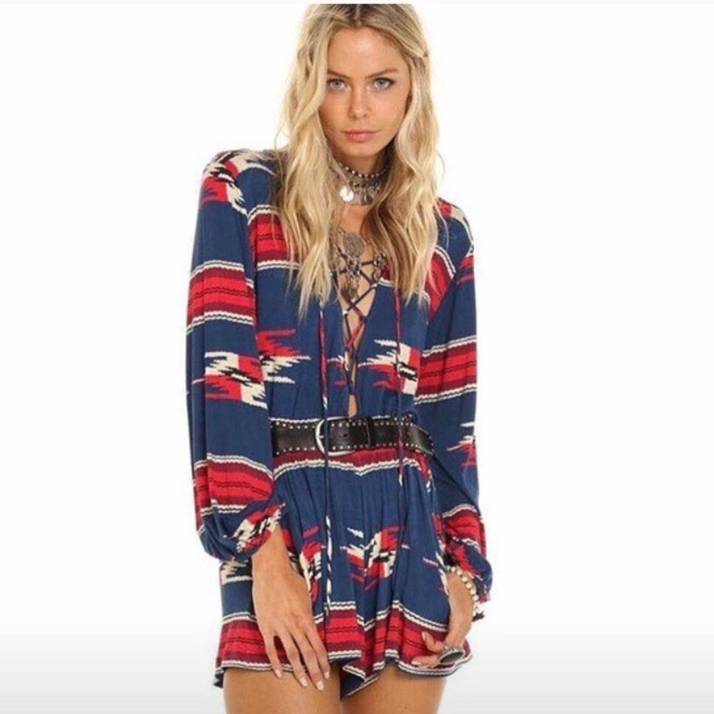 Tribal lace up Lucy love romper