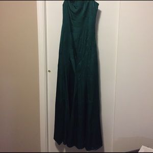 BCBG Max Azria floor length emerald green gown