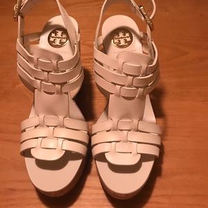 White wedge sandals new with tags