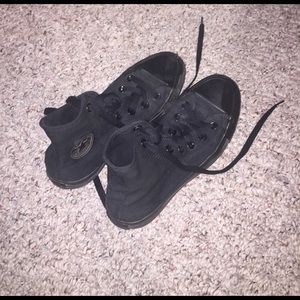 All black high top converse