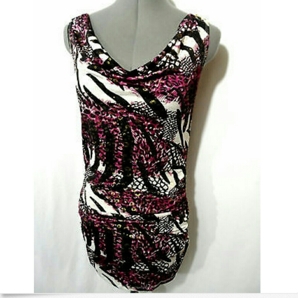 BACCI Animal Print Convertible Mini Dress Purple