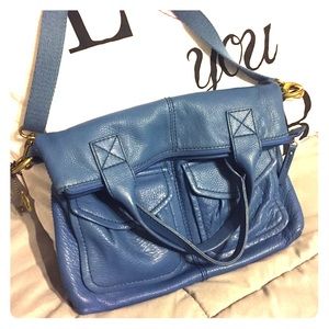 Vivid blue cross body Fossil bag