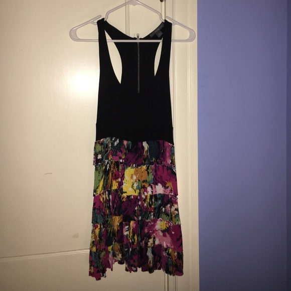 Twenty One Brand Black and Flower Patterned Dress - Picture 1 of 3
