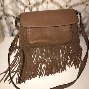 Brown leather shoulder bag