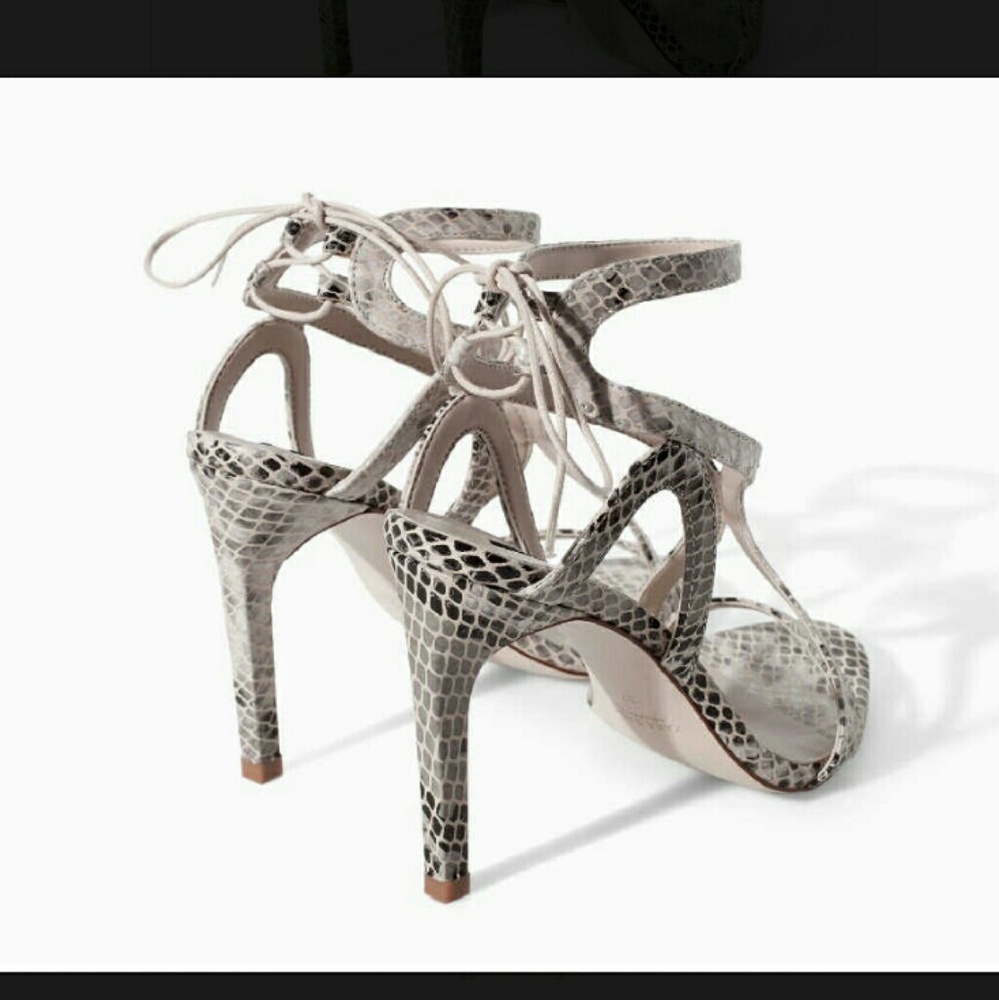 ZARA Snake skin lace up Heels🐍 - Picture 5 of 8