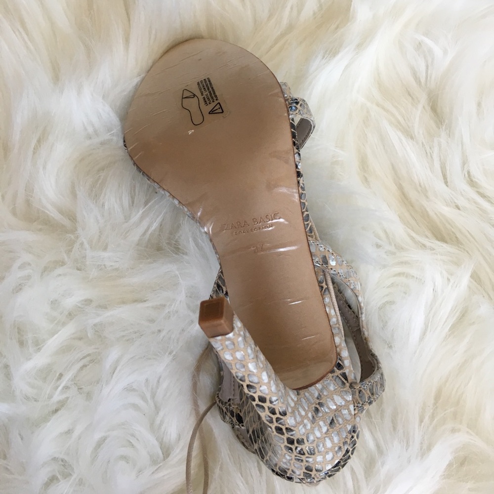ZARA Snake skin lace up Heels🐍 - Picture 6 of 8
