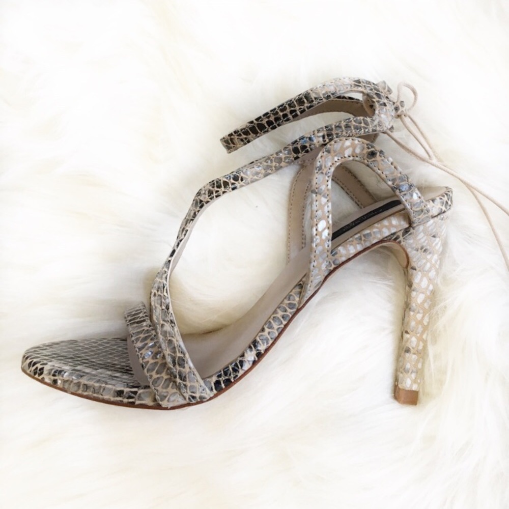 ZARA Snake skin lace up Heels🐍 - Picture 4 of 8