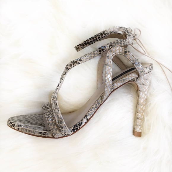 ZARA Snake skin lace up Heels🐍 - Picture 4 of 8