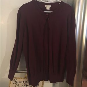 J. Crew Clare Cardigan - Burgundy