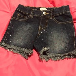 Girls rhinestone frayed shorts