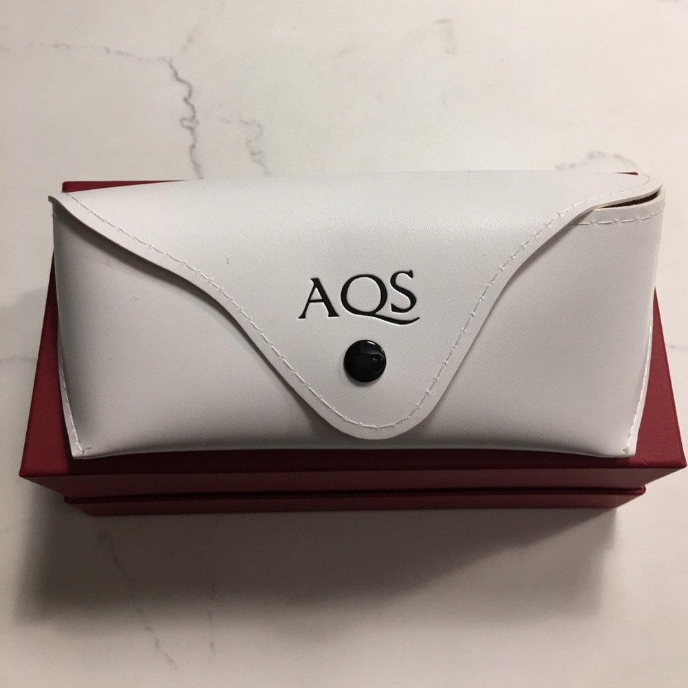 Authentic AQS White Sunglass Case