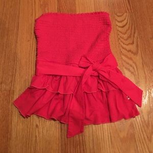 Coral strapless hollister shirt